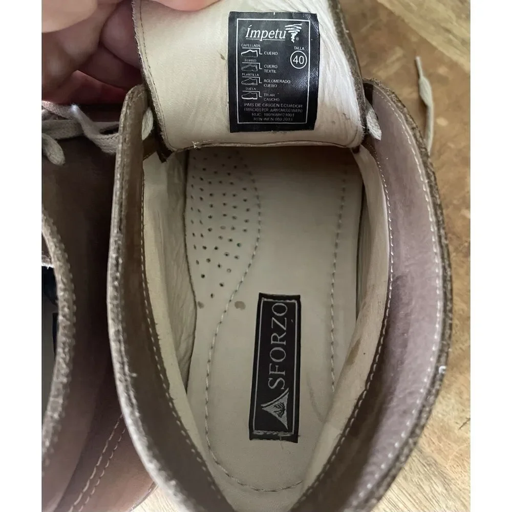 Sforzo Men’s Chukka Boots Brown Leather Upper Size 40 (US 7) Casual Dress